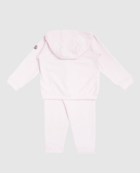 Moncler ENFANT Дитячий рожевий спортивний костюм з принтом логотипа J29518M0000689A23