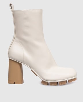 Bottega Veneta Бежевые кожаные ботильоны Shore 796507V4PS0