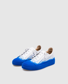 Giuseppe Zanotti Дитячі білі шкіряні снікери з контрастним градієнтом SBE8405004
