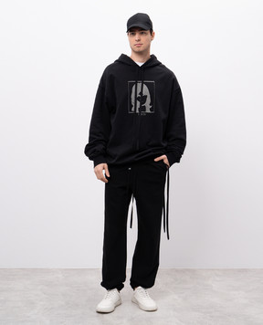 Ann Demeulemeester Черные джоггеры с логотипом B0012486FA185