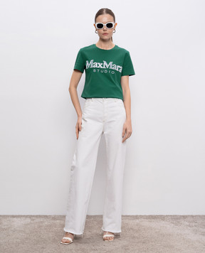 Max Mara Зеленая футболка WON с вышивкой логотипа WON