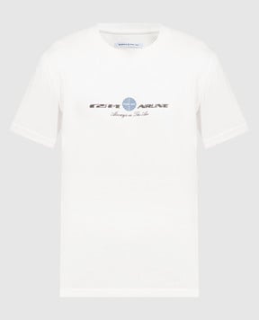 C2H4 Біла футболка з принтом Pan Am Airline R009TE071