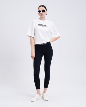 Palm Angels Біла футболка з принтом логотипа PWAA079F25JER004