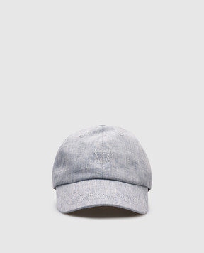 Brunello Cucinelli Детская голубая кепка из льна BB430W322C