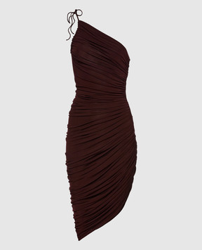 Magda Butrym Бордовое платье на одно плечо с драпировкой DRESS05124525