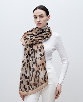 Givenchy Шарф из шелка в анималистичный принт GW7020SS997