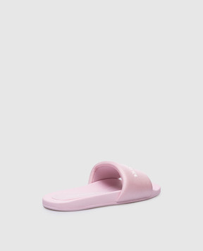 Alexander Wang Рожеві шльопанці з фактурним логотипом 30221S059