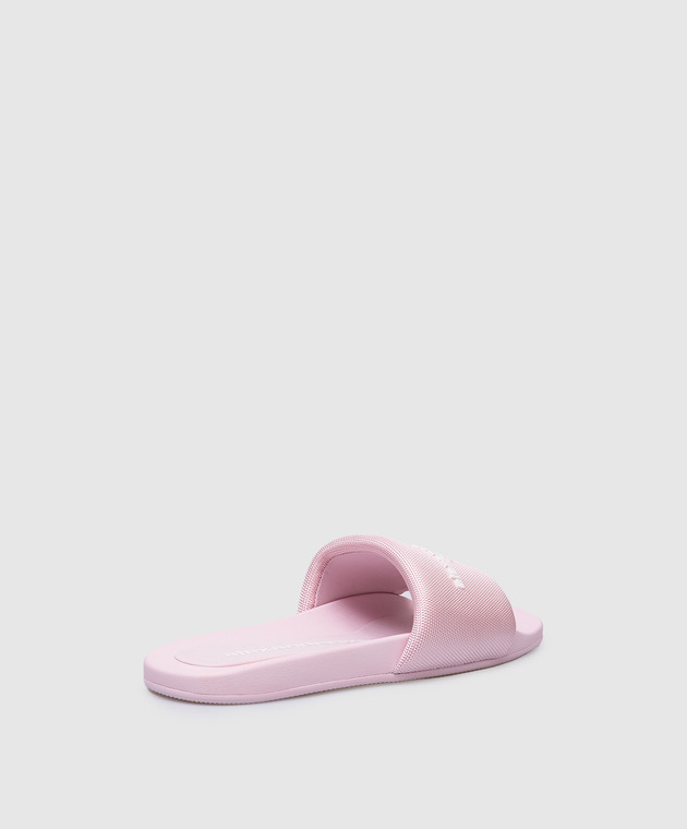 Alexander Wang Рожеві шльопанці з фактурним логотипом 30221S059 зображення 3