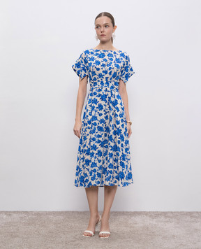 Max Mara Weekend Біла сукня CANNES із шовку в квітковий принт CANNES