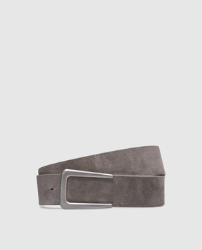 Brunello Cucinelli Серый замшевый ремень M0DELC484