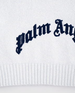 Palm Angels Дитячий блакитний светр з вовною і кашеміром PBHE002F25KNI001412