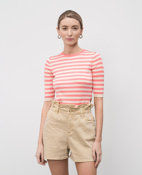 Twinset Рожева футболка в смужку 251TP3470