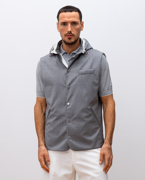 Brunello Cucinelli Серый жилет из шерсти MM4506523