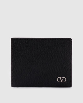 Valentino Чорне шкіряне портмоне з логотипом 7Y2P0AP3UAG