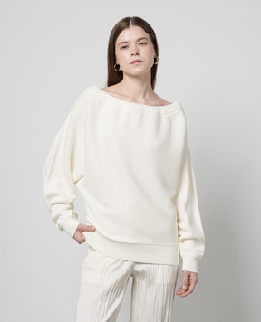 Helmut Lang Білий джемпер з відкритими плечима O01HW715