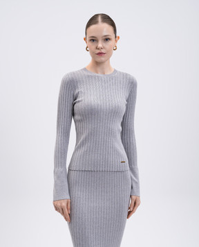 Twinset Сірий джемпер в рубчик 252LI3CAA