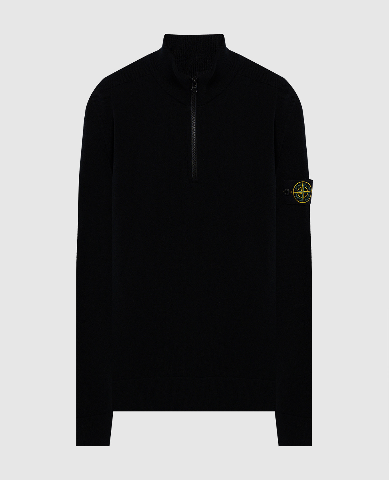 

Черный свитер с шерстью с нашивкой логотипа, Свитера