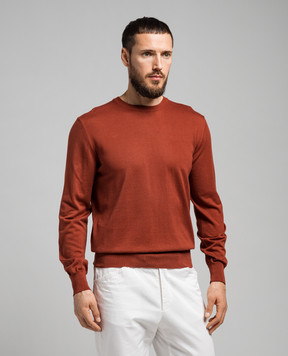 Cashmere&Whiskey Коричневый джемпер с шелком и кашемиром FS02