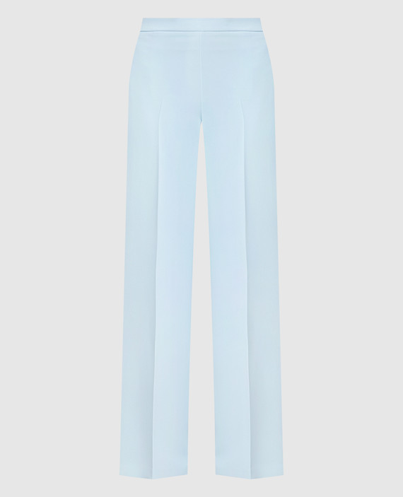 Blue flared pants with logo