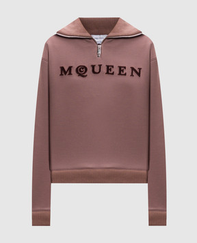 Alexander McQueen Коричневий светр з фактурним логотипом 815576QLAEB