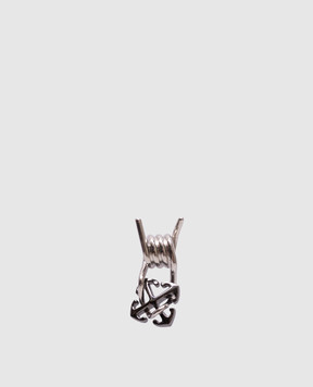 Off-White Срібляста моносережка з емблемою Arrow OMOD11GS25MET001