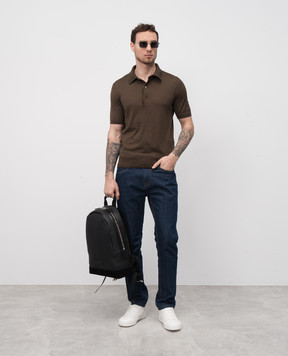 Tom Ford Коричневое поло из кашемира и шелка. KPS027YMK005S23