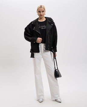 Twin Set Actitude Черная куртка в стиле косухи 251AP2052