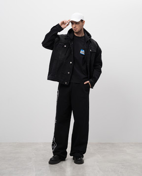 Vetements Черные спортивные брюки с вышивкой логотипа UA66SP620B