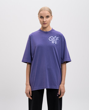 Off-White Фіолетова футболка з принтом логотипа OWAA134S25JER003