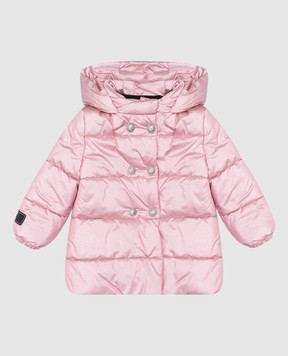 Balmain Детская розовая стеганная куртка BV2050N0298
