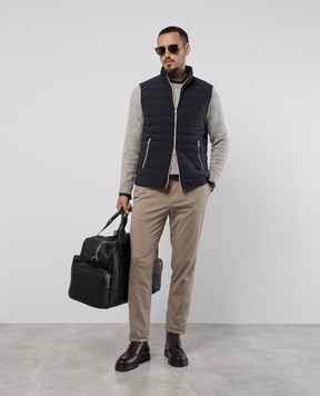 Brunello Cucinelli Синій стьобаний пуховий жилет MM4911797