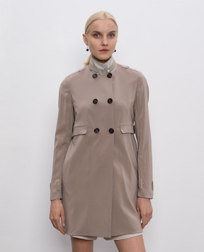 Brunello Cucinelli Двухсторонний двубортный плащ из шелка M0S284579