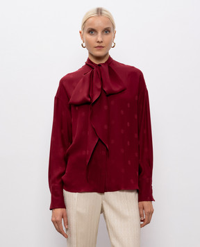 Etro Бордова блуза із шовку у візерунок WRIA007799TU1L3