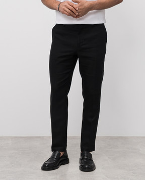 Dolce&Gabbana Чорні штани з льону GY6FETGJ663