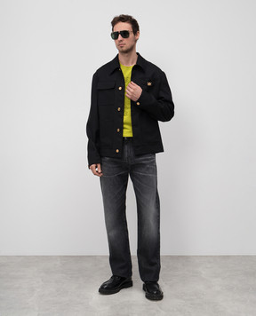 Versace Черная куртка из шерсти с эмблемой 10188521A08771