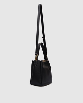 Twinset Черная кожаная сумка Forever с логотипом 251TD8332