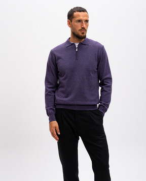 Cashmere&Whiskey Фіолетове поло з вовни мериноса 94394Z