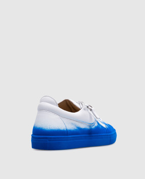 Giuseppe Zanotti Дитячі білі шкіряні снікери з контрастним градієнтом SBE8405004