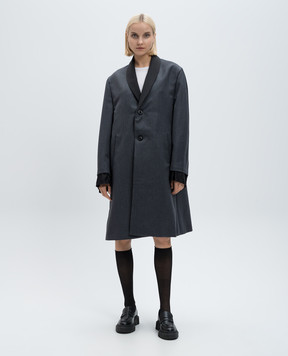 Maison Margiela Серое пальто из шерсти с эффектом наложения слоев S50AA0151S48842