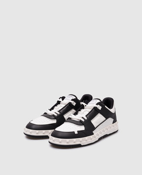 Valentino Білі шкіряні кросівки з фактурним логотипом 5Y2S0H43RDG