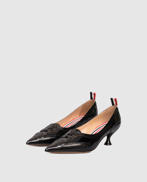 Thom Browne Черные кожаные лакированные туфли с перфорацией FFI009A00216