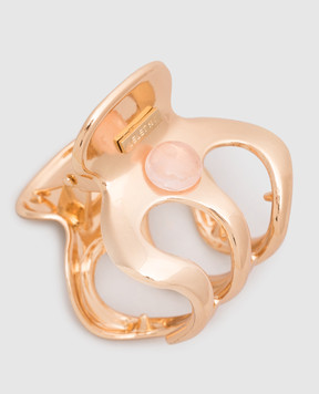LELET NY Золотистий затискач для волосся Selene Bauble з кварцем LELSS252137G