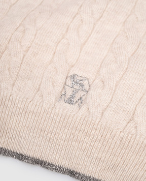 Brunello Cucinelli Дитячий бежевий шарф з кашеміру B12M16569B