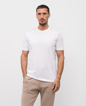 Bertolo Cashmere Біла футболка з вишивкою емблеми 000252001912