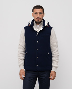 Brunello Cucinelli Синий пуховый жилет из шерсти MM4701775