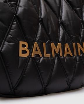 Balmain Чорна стьобана сумка-тоут з логотипом EN1BT929TNDT