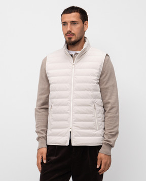 Brunello Cucinelli Бежевый стеганый пуховой жилет MM4911797