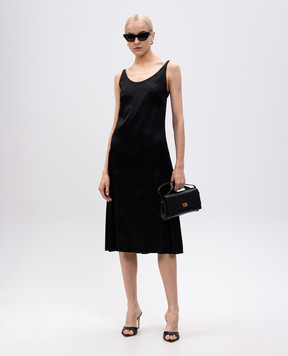 Balenciaga Черное платье из шелка с открытой спиной 831675TON03