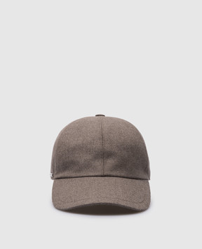 Enrico Mandelli Коричневая кепка из шерсти и кашемира CAP4013821