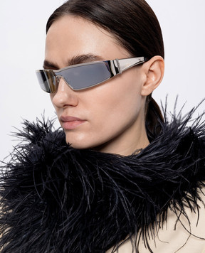 Alexander McQueen Серебристые очки Y2k 821679I3310
